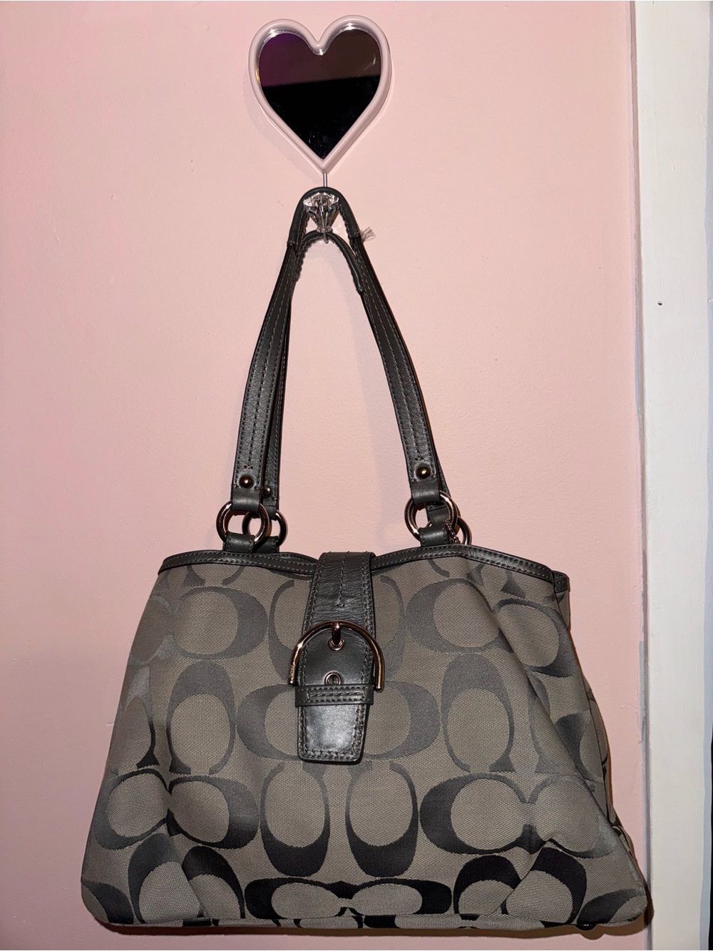 the Coach Soho Signature Buckle Tote